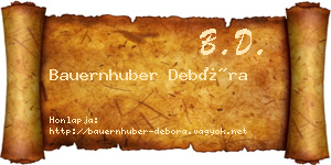 Bauernhuber Debóra névjegykártya